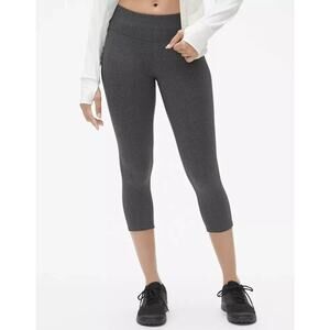 Gap Fit Athletic Crop Leggings M Charcoal Gray Thick Compression Midrise